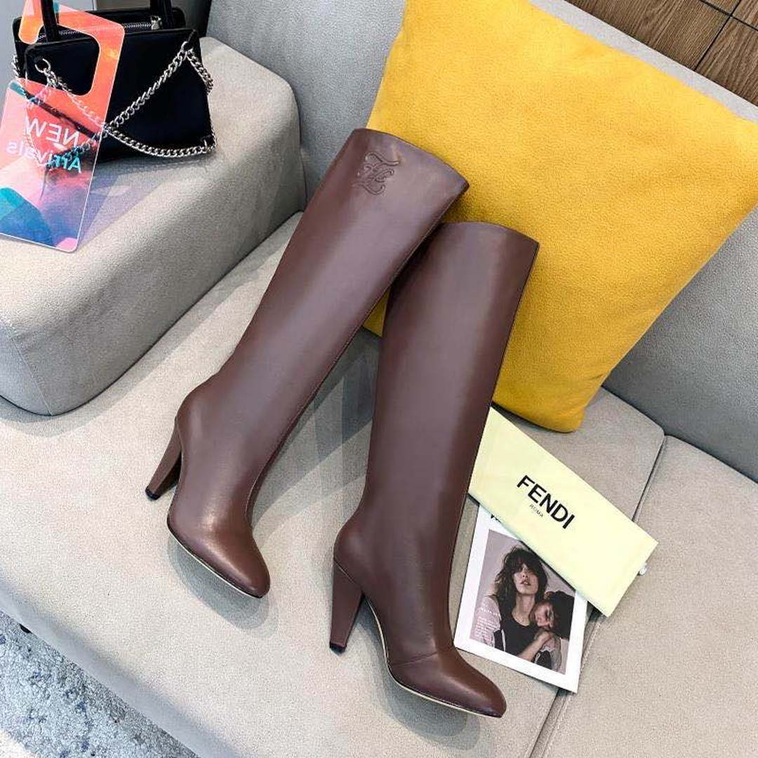 Fendi Women Shoes Cut Multicolor leather high-heeled boots 192494