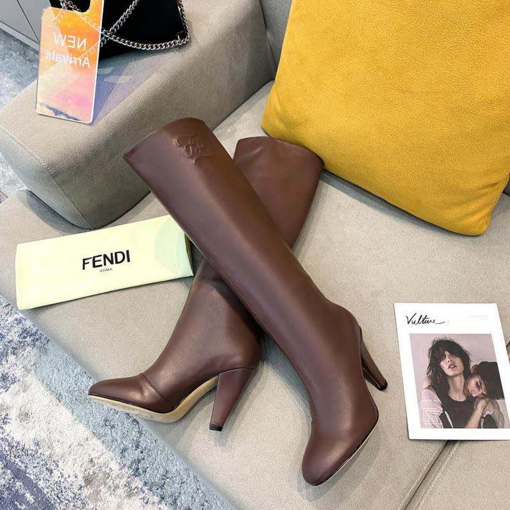 Fendi Women Shoes Cut Multicolor leather high-heeled boots 192494