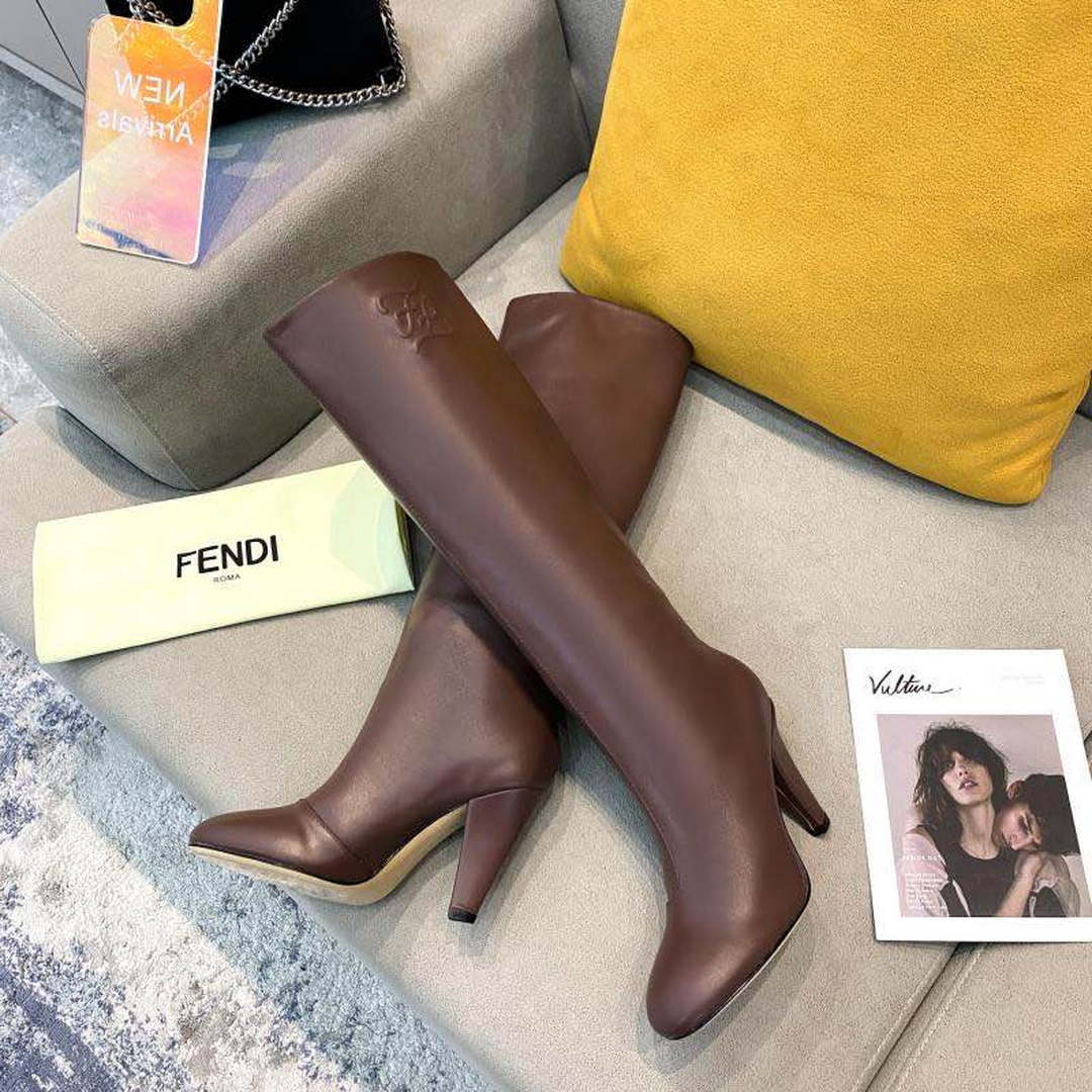 Fendi Women Shoes Cut Multicolor leather high-heeled boots 192494