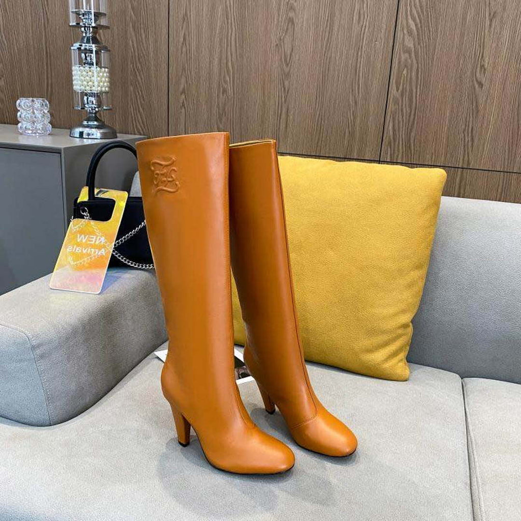 Fendi Women Shoes Cut Multicolor leather high-heeled boots 192495