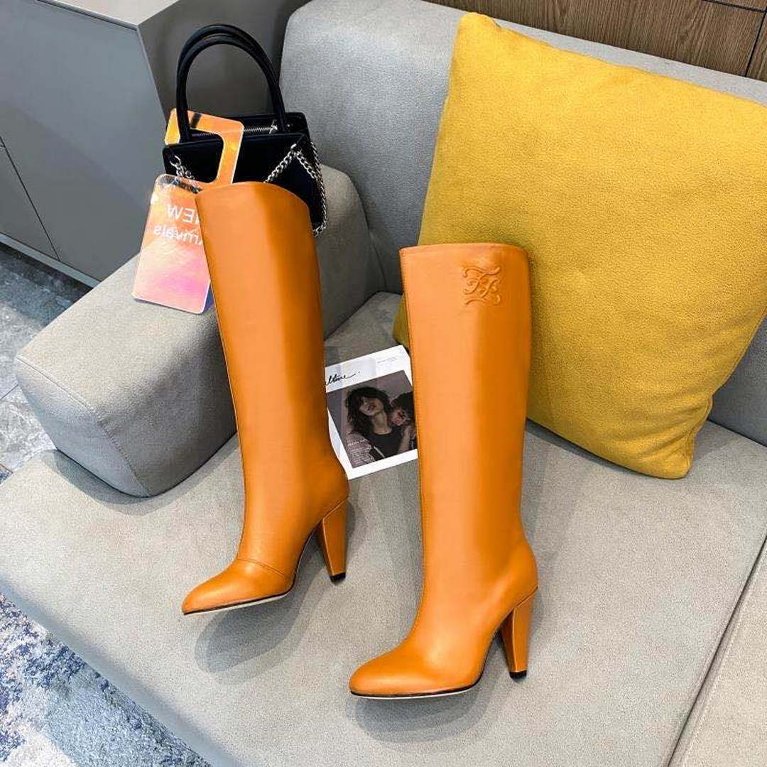 Fendi Women Shoes Cut Multicolor leather high-heeled boots 192495