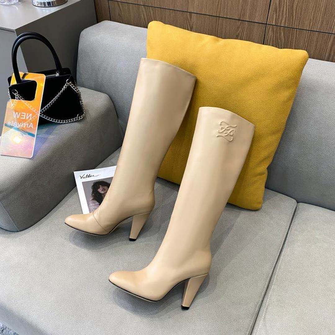 Fendi Women Shoes Cut Multicolor leather high-heeled boots 192496