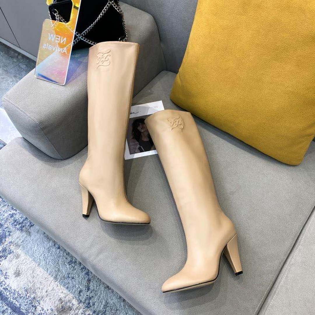 Fendi Women Shoes Cut Multicolor leather high-heeled boots 192496
