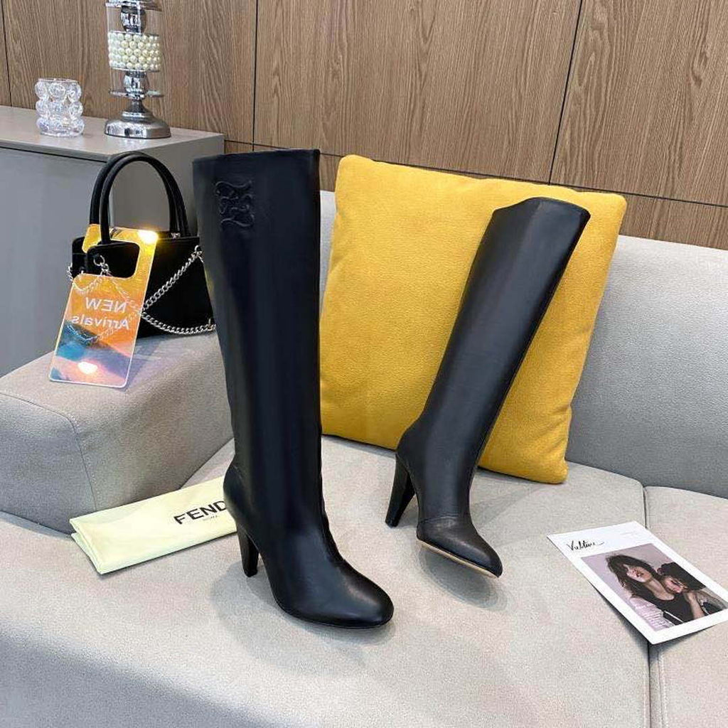 Fendi Women Shoes Cut Multicolor leather high-heeled boots 192498