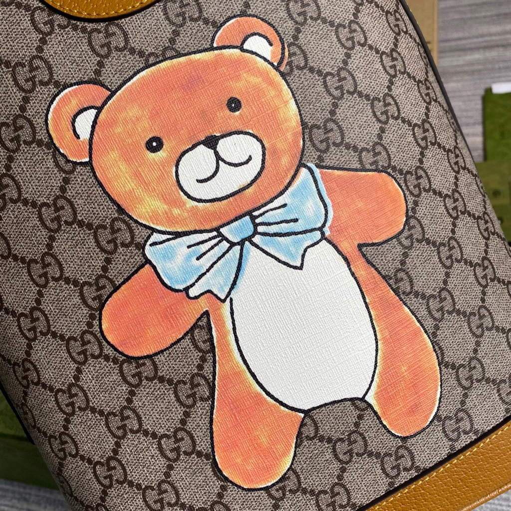 Gucci 647816 KAI x Gucci Teddy Bear Print Backpack Yellow
