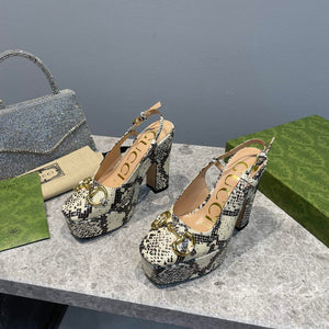 Gucci 723837 Women's python print high heel pump G66746 - 35 - View 3