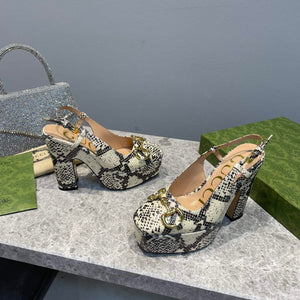 Gucci 723837 Women's python print high heel pump G66746 - 35 - View 5