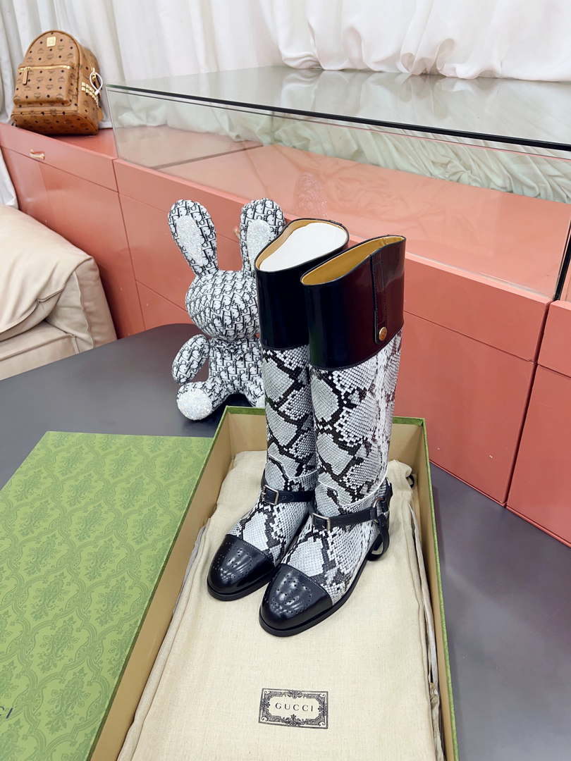 Gucci Women Shoes Style ?674670 DS8J0 1079 Knee-high boot with harness 192111