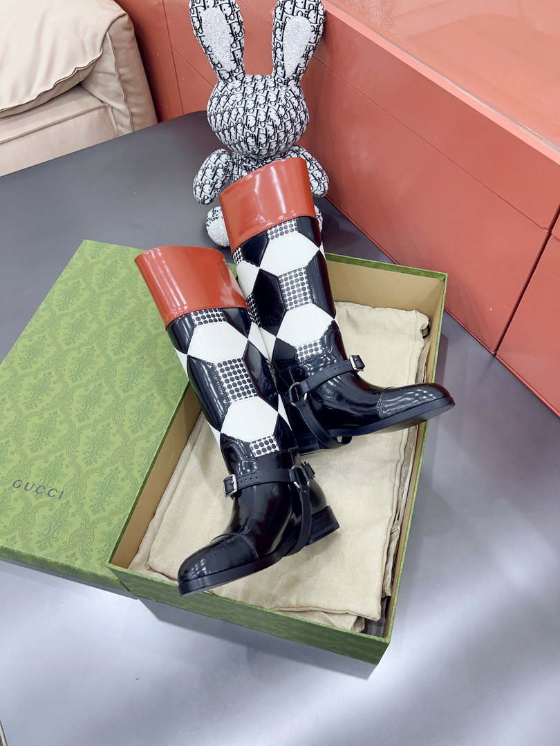 Gucci Women Shoes Style ?674670 DS8J0 1079 Knee-high boot with harness 192112