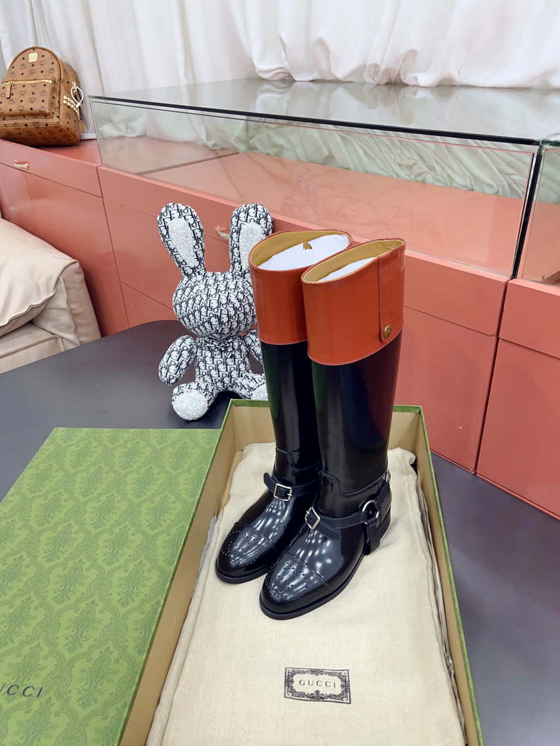 Gucci Women Shoes Style ?674670 DS8J0 1079 Knee-high boot with harness 192113