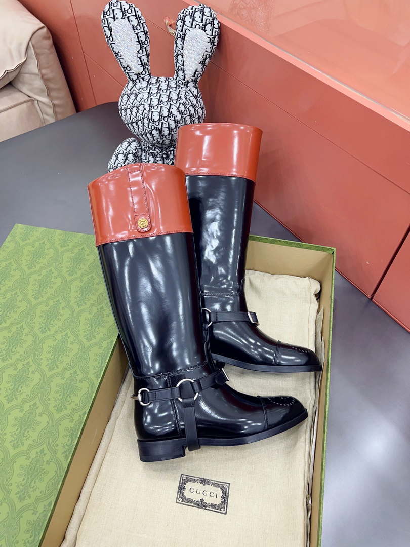 Gucci Women Shoes Style ?674670 DS8J0 1079 Knee-high boot with harness 192113