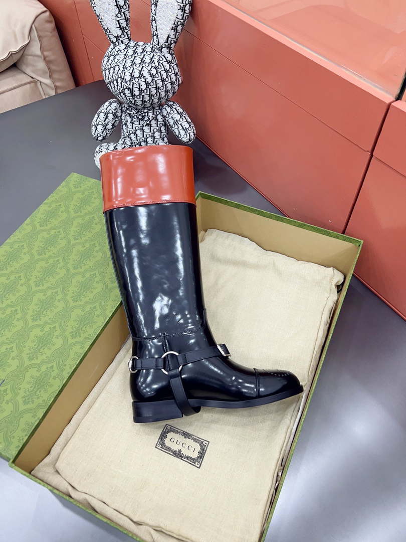 Gucci Women Shoes Style ?674670 DS8J0 1079 Knee-high boot with harness 192113