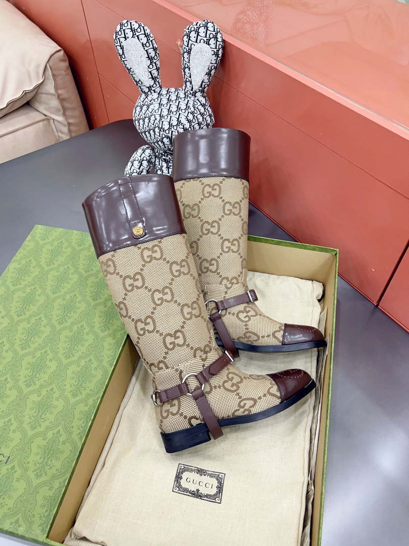 Gucci Women Shoes Style ?674670 DS8J0 1079 Knee-high boot with harness 192114