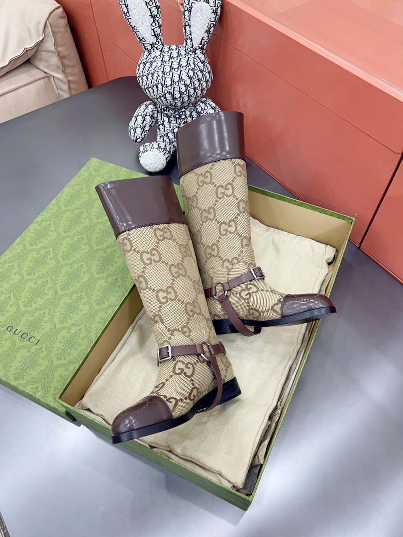 Gucci Women Shoes Style ?674670 DS8J0 1079 Knee-high boot with harness 192114