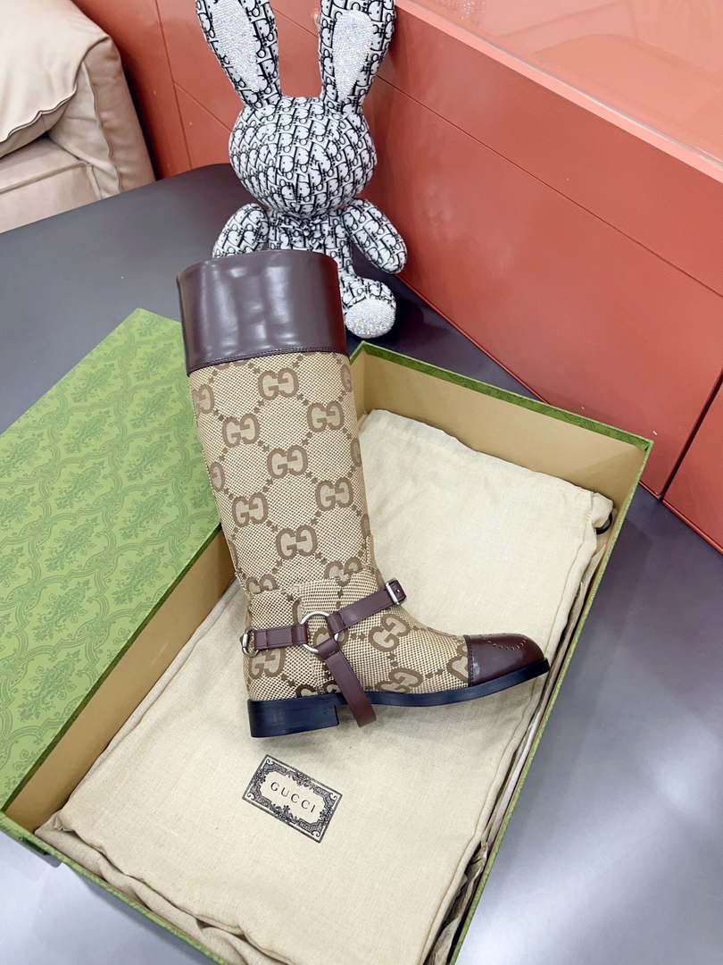 Gucci Women Shoes Style ?674670 DS8J0 1079 Knee-high boot with harness 192114