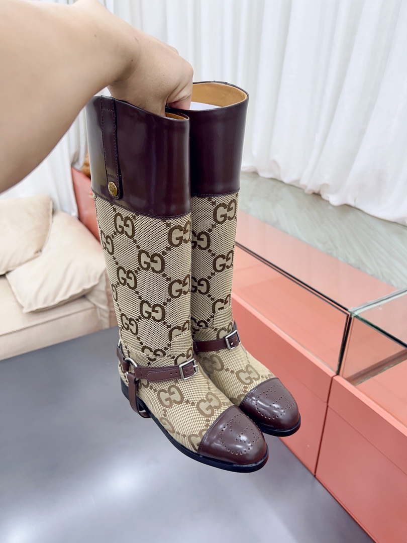Gucci Women Shoes Style ?674670 DS8J0 1079 Knee-high boot with harness 192114