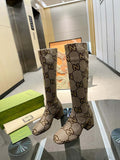 Gucci Women Shoes Style ?678278 HVKL0 9786 Knee-high boot with harness 191534