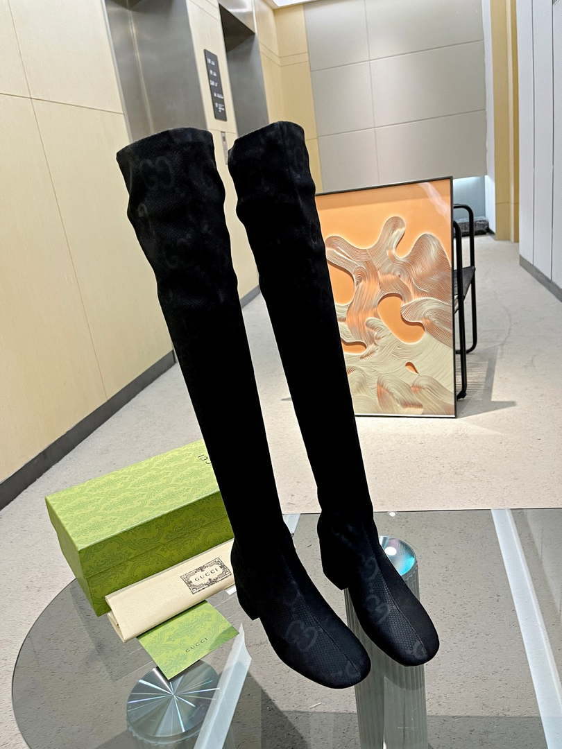 Gucci Women Shoes Style ?678278 HVKL0 9786 Knee-high boot with harness 191535