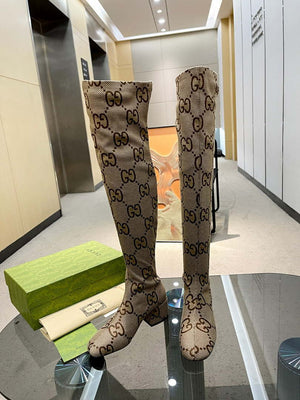 Gucci Women Shoes Style ?678278 HVKL0 9786 Knee-high boot with harness 191536 - 35 - View 6