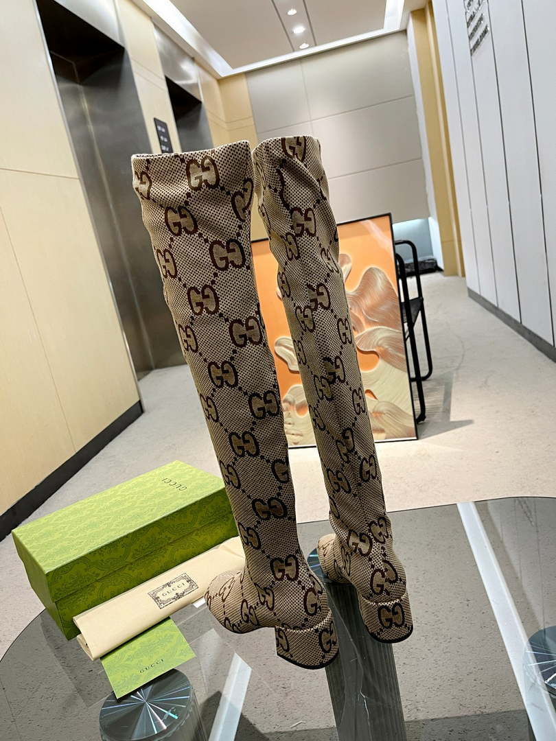 Gucci Women Shoes Style ?678278 HVKL0 9786 Knee-high boot with harness 191536