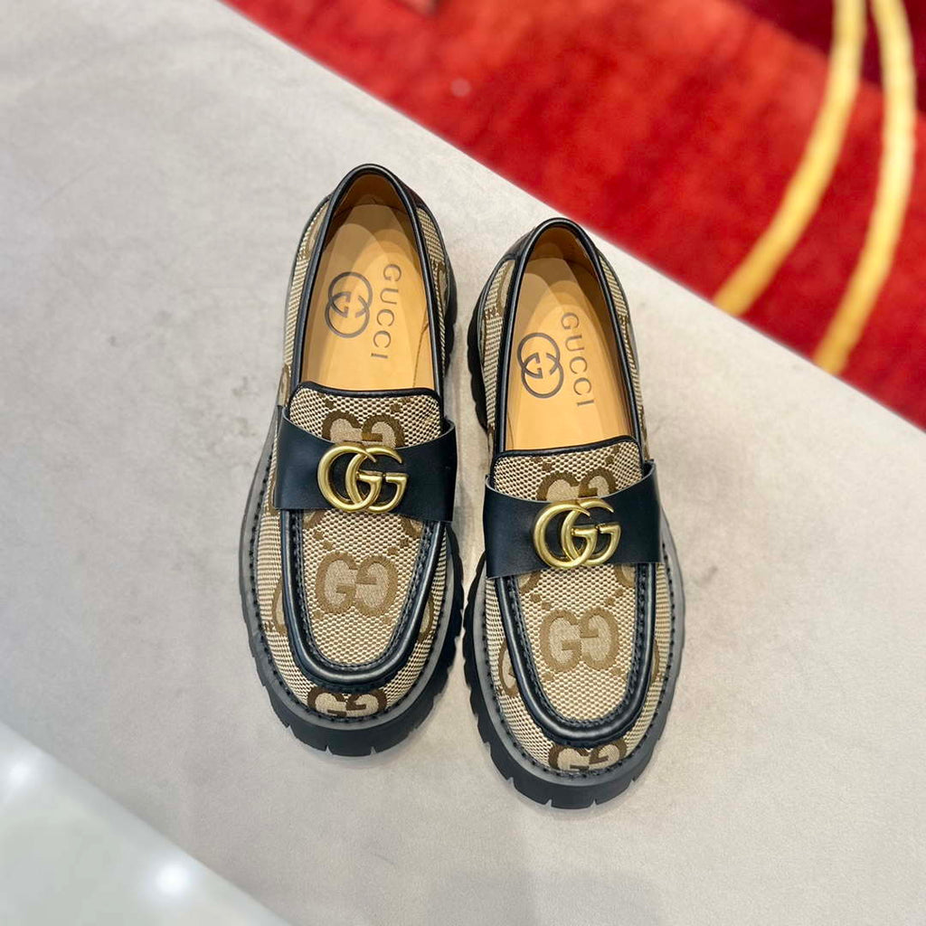 Gucci Women Shoes Style ?700271 DKSD0 1000 Women's lug sole Interlocking G loafer 191409