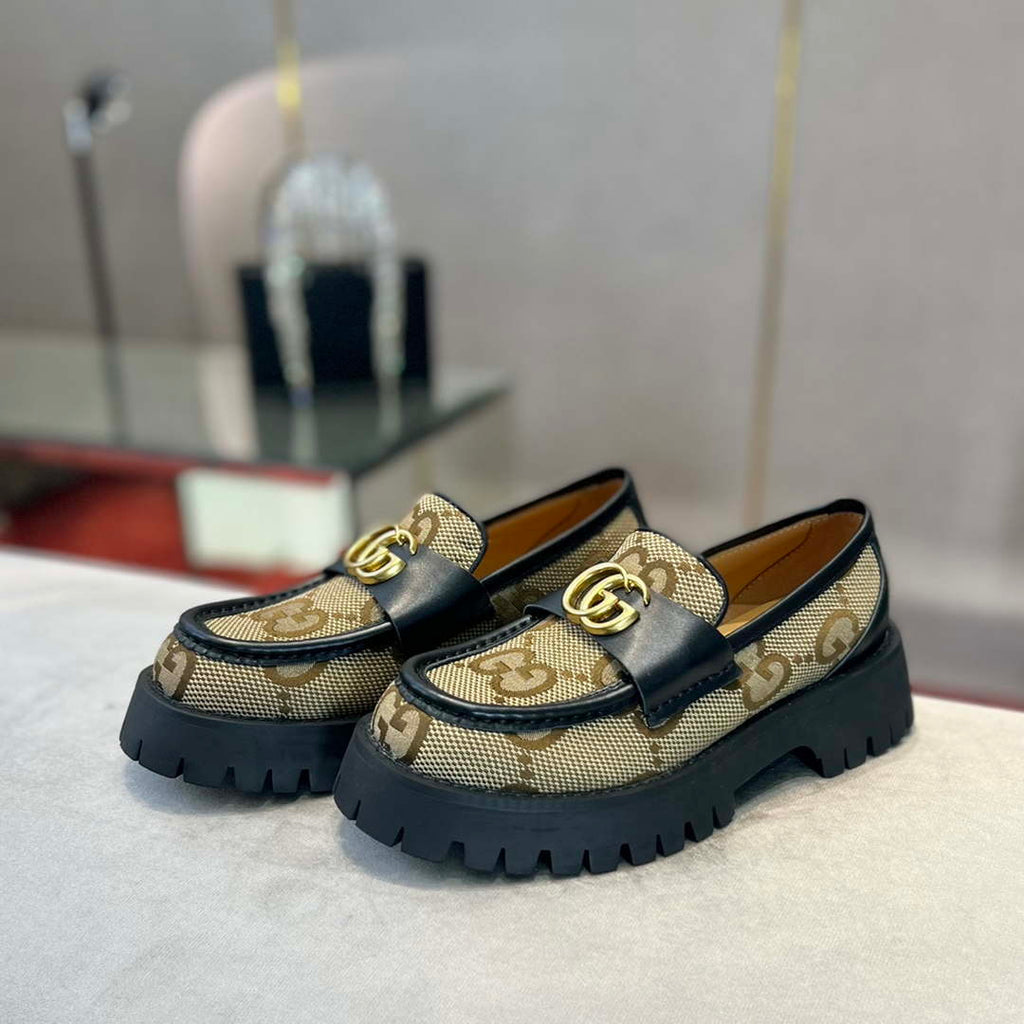 Gucci Women Shoes Style ?700271 DKSD0 1000 Women's lug sole Interlocking G loafer 191409