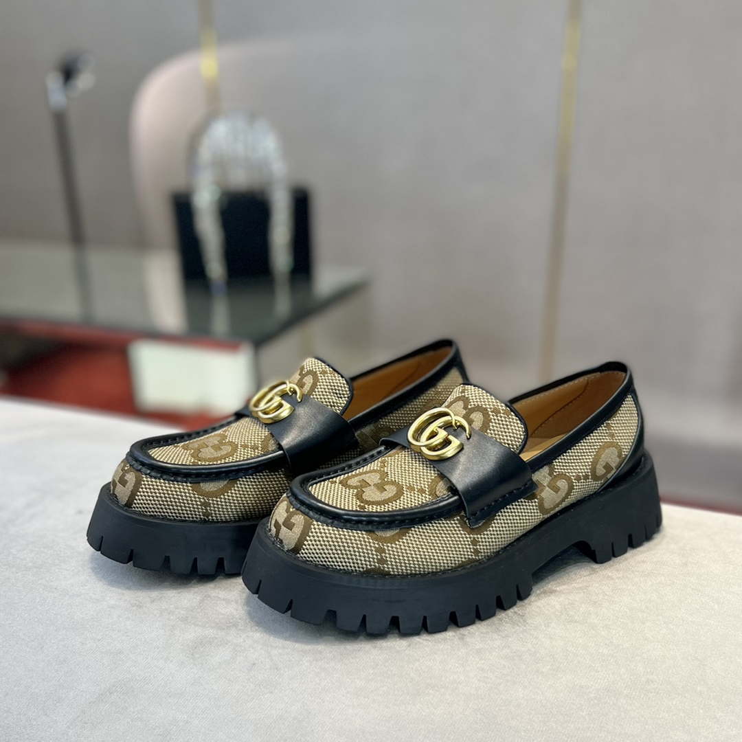 Gucci Women Shoes Style ?700271 DKSD0 1000 Women's lug sole Interlocking G loafer 191409