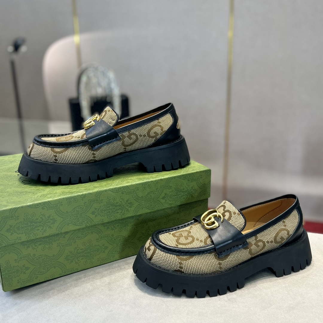 Gucci Women Shoes Style ?700271 DKSD0 1000 Women's lug sole Interlocking G loafer 191409