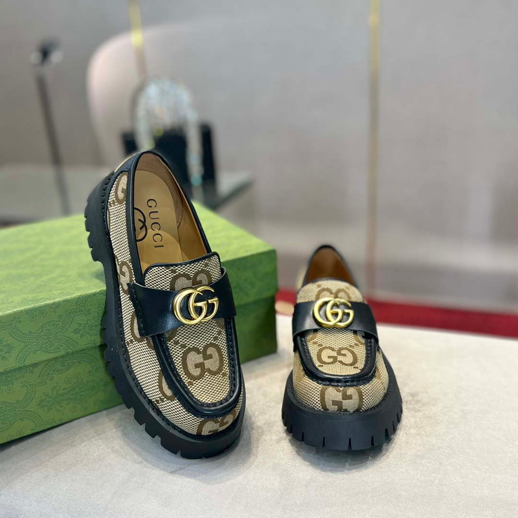 Gucci Women Shoes Style ?700271 DKSD0 1000 Women's lug sole Interlocking G loafer 191409