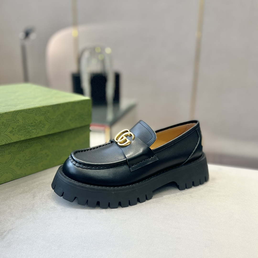 Gucci Women Shoes Style ?700271 DKSD0 1000 Women's lug sole Interlocking G loafer 191410