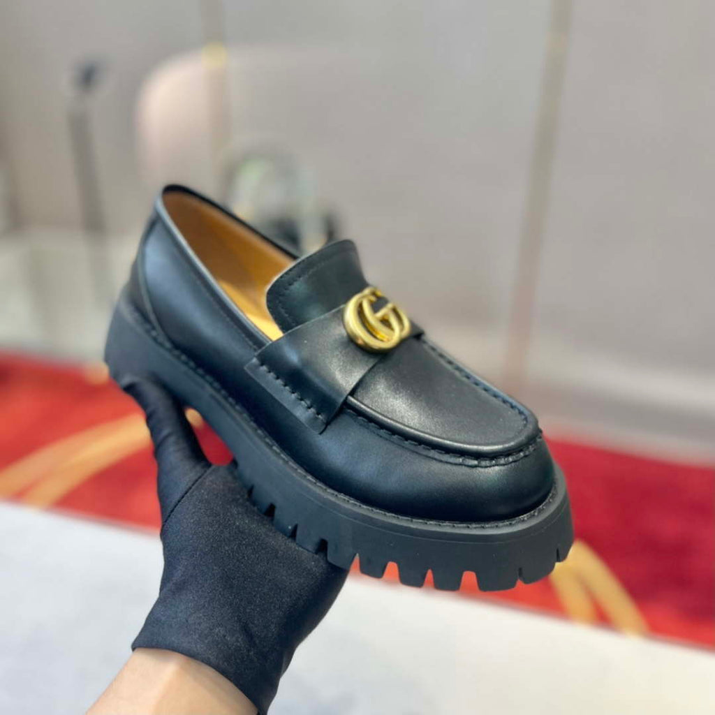 Gucci Women Shoes Style ?700271 DKSD0 1000 Women's lug sole Interlocking G loafer 191410