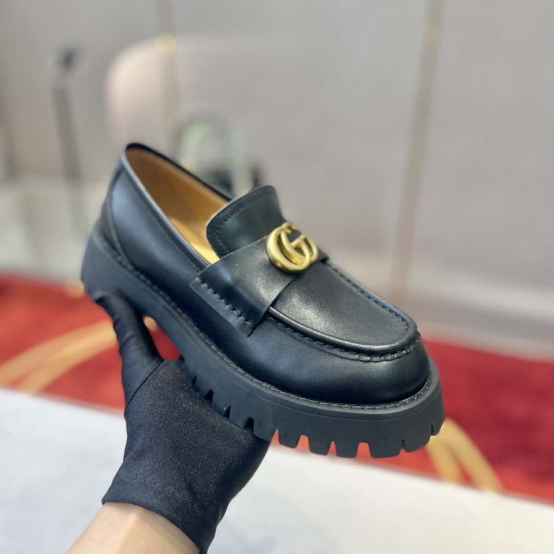 Gucci Women Shoes Style ?700271 DKSD0 1000 Women's lug sole Interlocking G loafer 191410