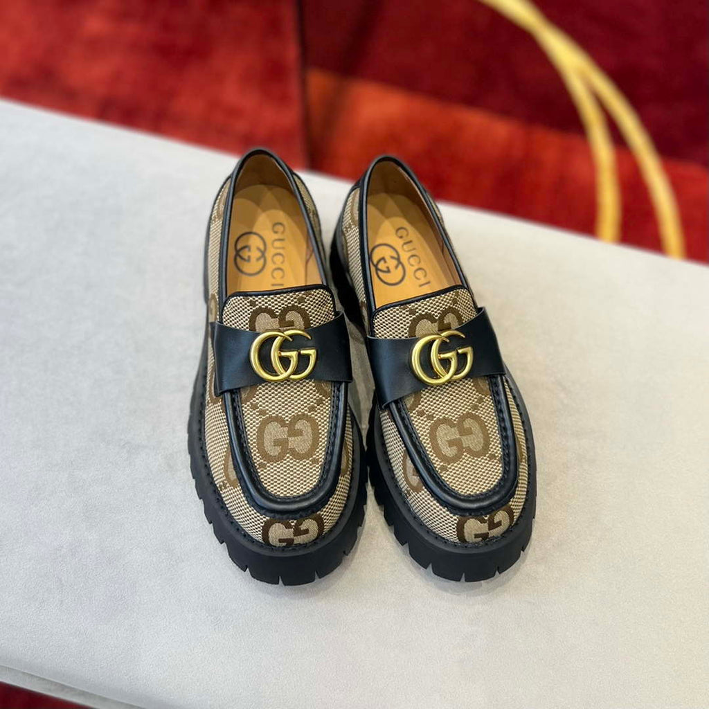 Gucci Women Shoes Style ?700271 DKSD0 1000 Women's lug sole Interlocking G loafer 191411