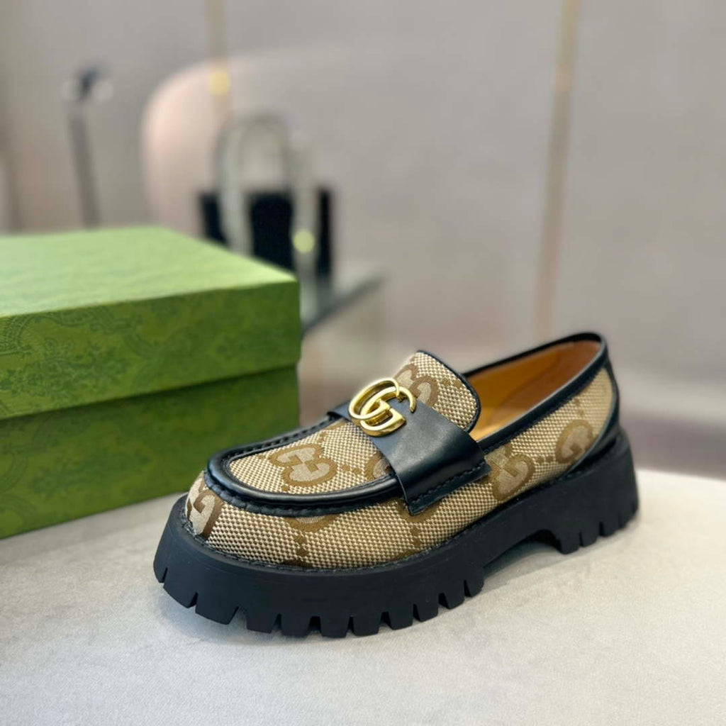 Gucci Women Shoes Style ?700271 DKSD0 1000 Women's lug sole Interlocking G loafer 191411