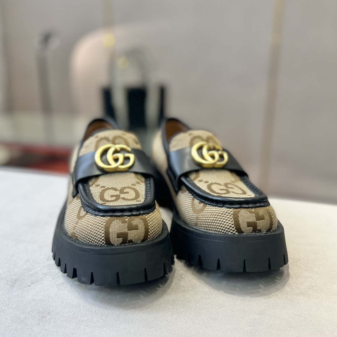 Gucci Women Shoes Style ?700271 DKSD0 1000 Women's lug sole Interlocking G loafer 191411