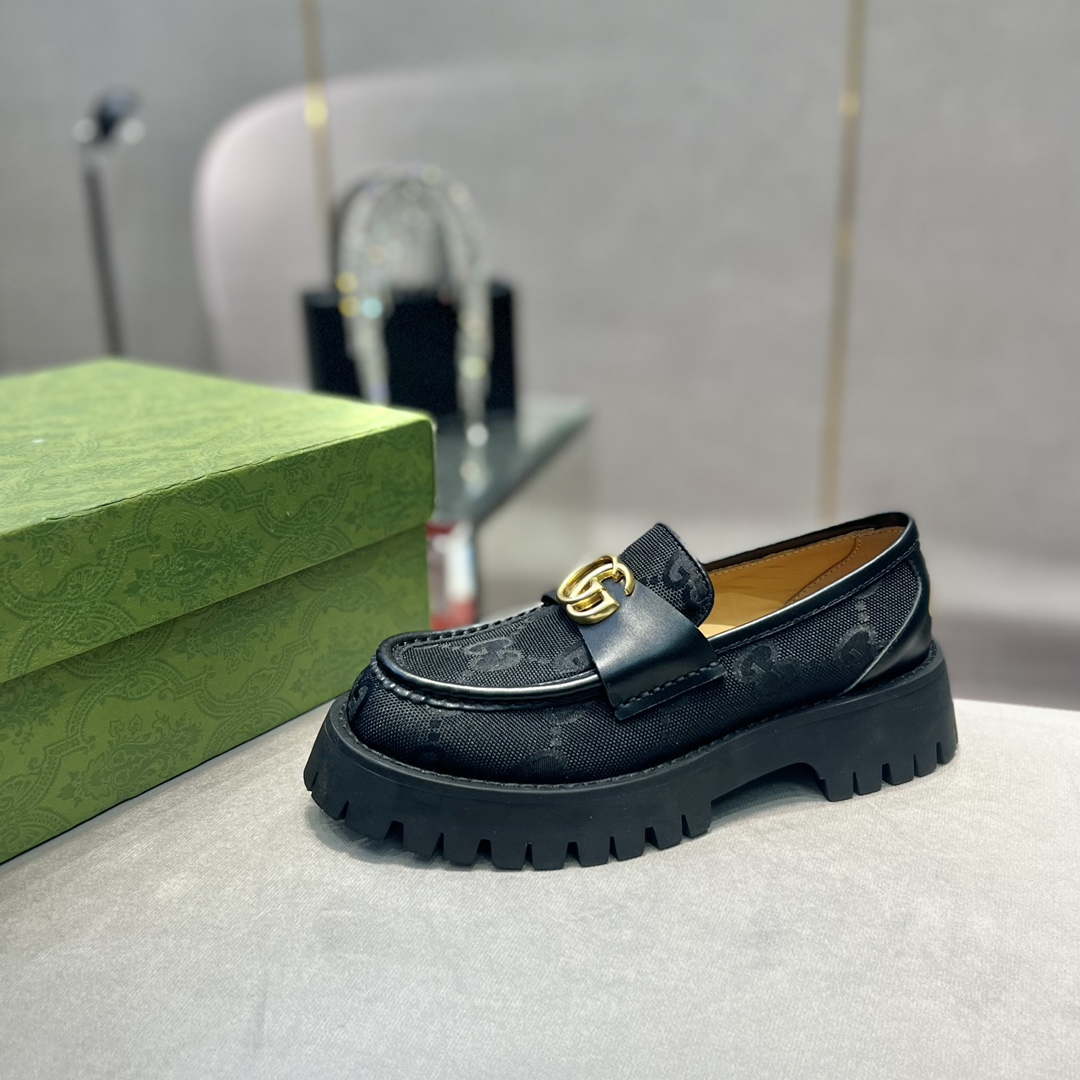 Gucci Women Shoes Style ?700271 DKSD0 1000 Women's lug sole Interlocking G loafer 191412
