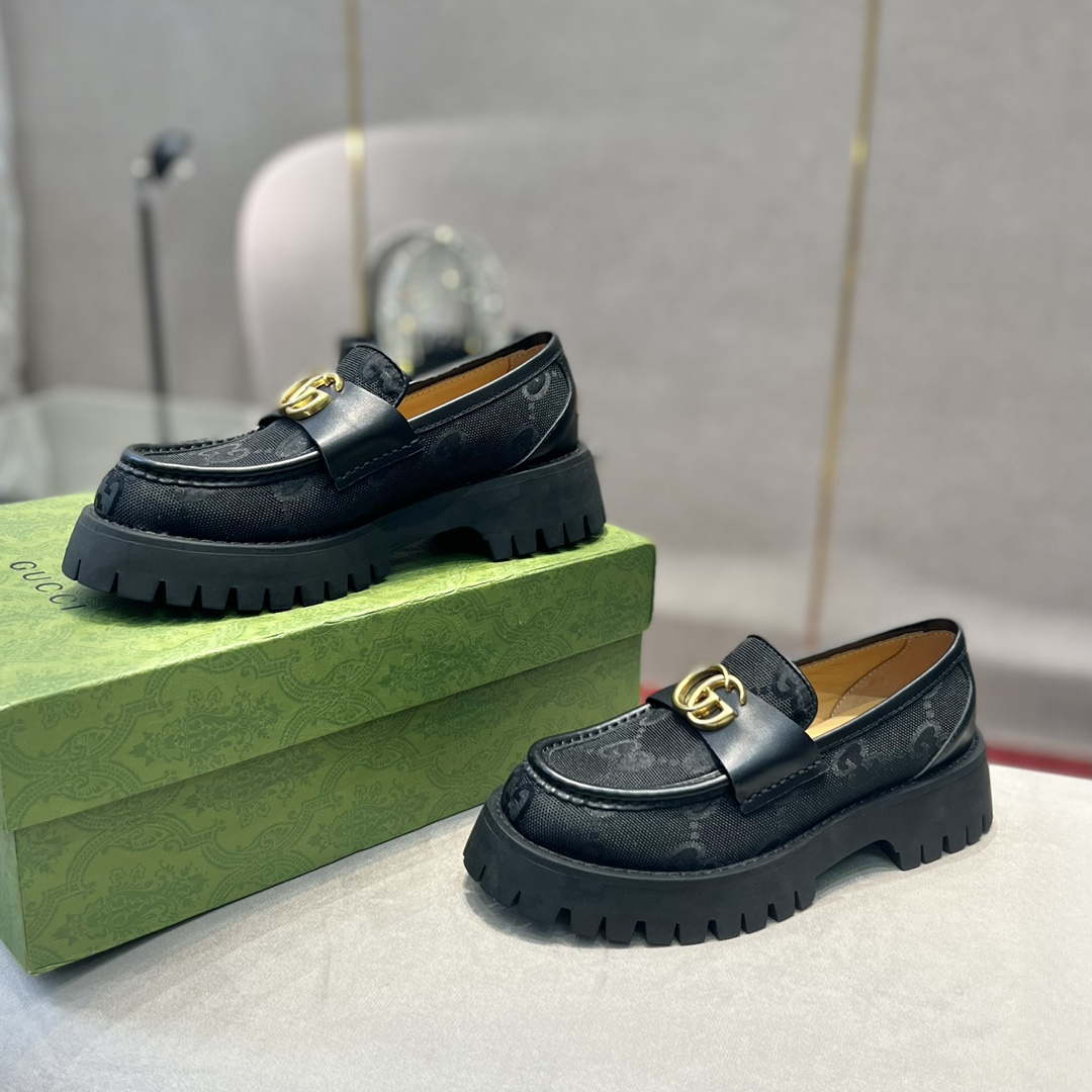Gucci Women Shoes Style ?700271 DKSD0 1000 Women's lug sole Interlocking G loafer 191412