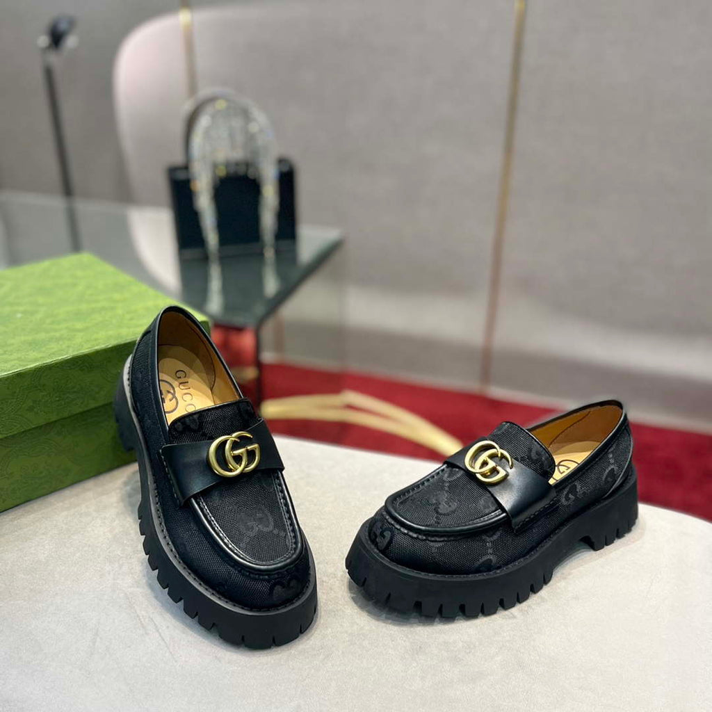 Gucci Women Shoes Style ?700271 DKSD0 1000 Women's lug sole Interlocking G loafer 191412