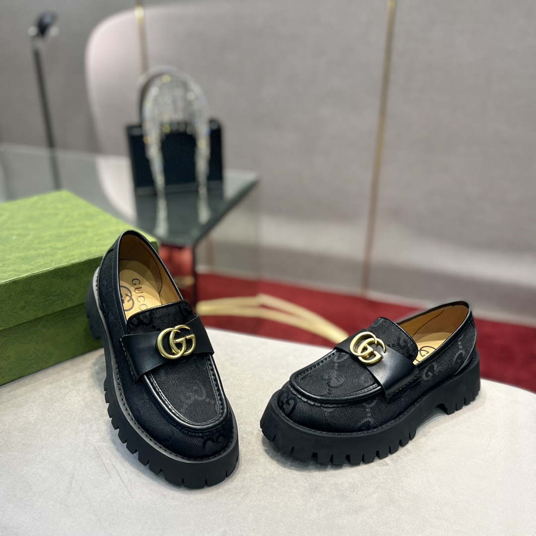 Gucci Women Shoes Style ?700271 DKSD0 1000 Women's lug sole Interlocking G loafer 191412
