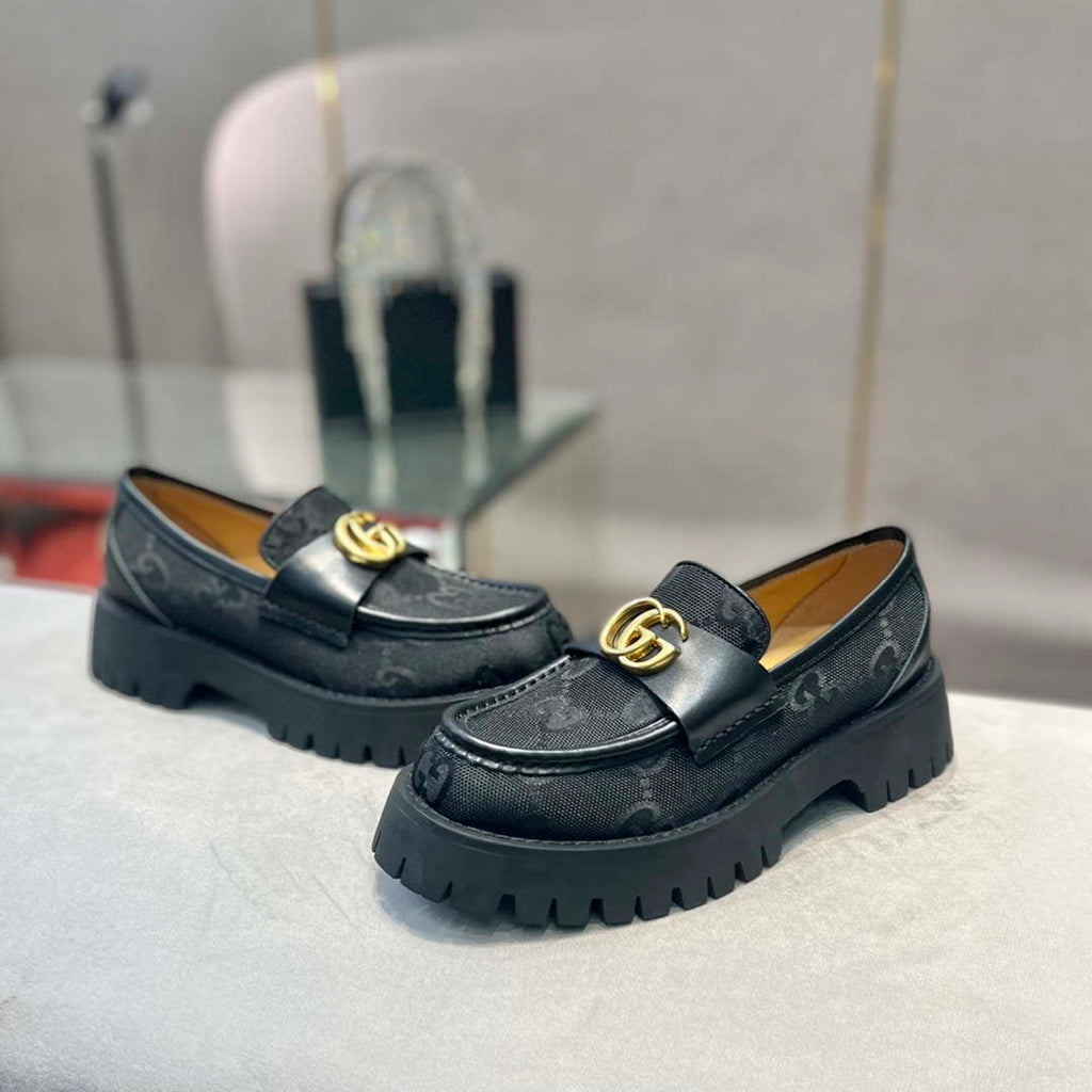 Gucci Women Shoes Style ?700271 DKSD0 1000 Women's lug sole Interlocking G loafer 191412