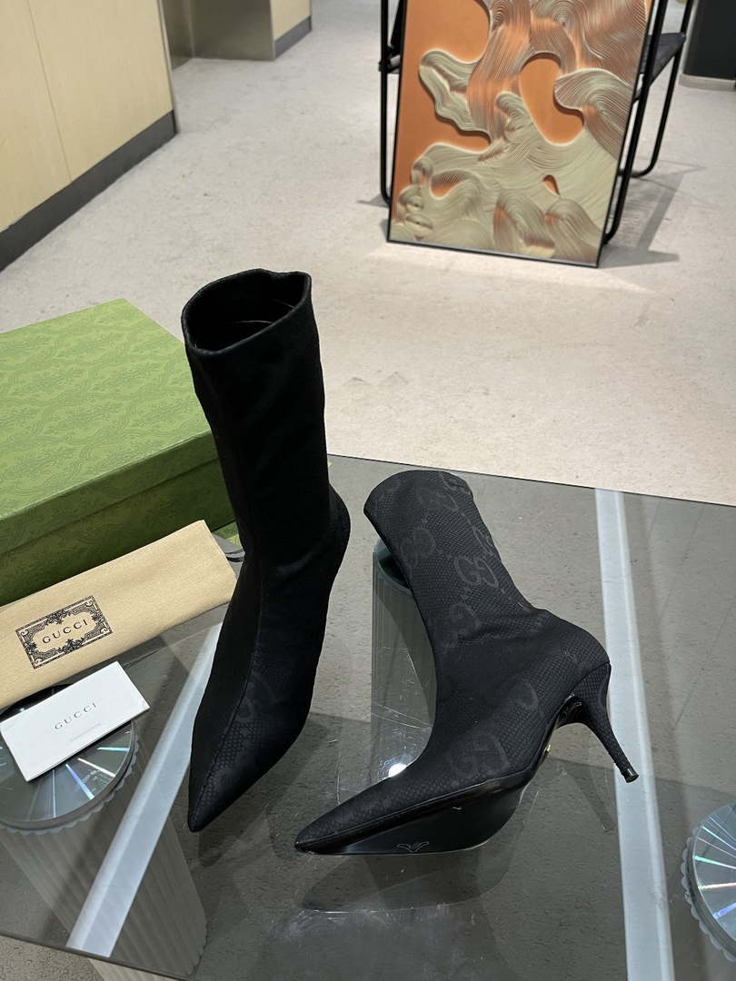 Gucci Women Shoes Style ?718378 FAAQP 1008 Women's GG knit ankle boots 191524
