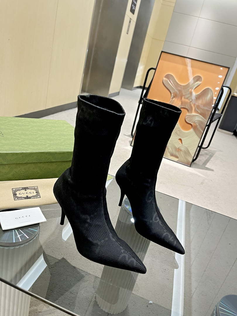 Gucci Women Shoes Style ?718378 FAAQP 1008 Women's GG knit ankle boots 191524