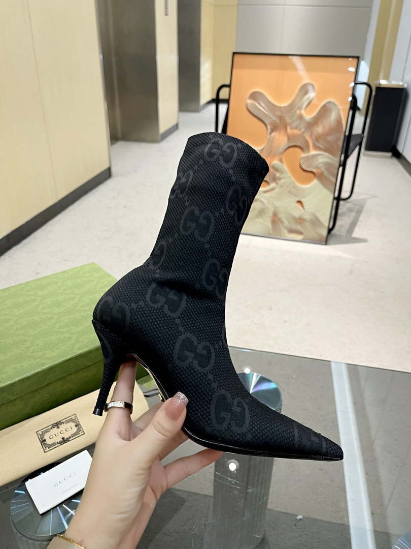 Gucci Women Shoes Style ?718378 FAAQP 1008 Women's GG knit ankle boots 191524