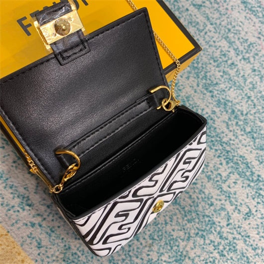 FENDI 6801 Monogram Casual Style Street Style Collaboration 2WAY Chain Bag