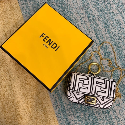 FENDI 6801 Monogram Casual Style Street Style Collaboration 2WAY Chain Bag