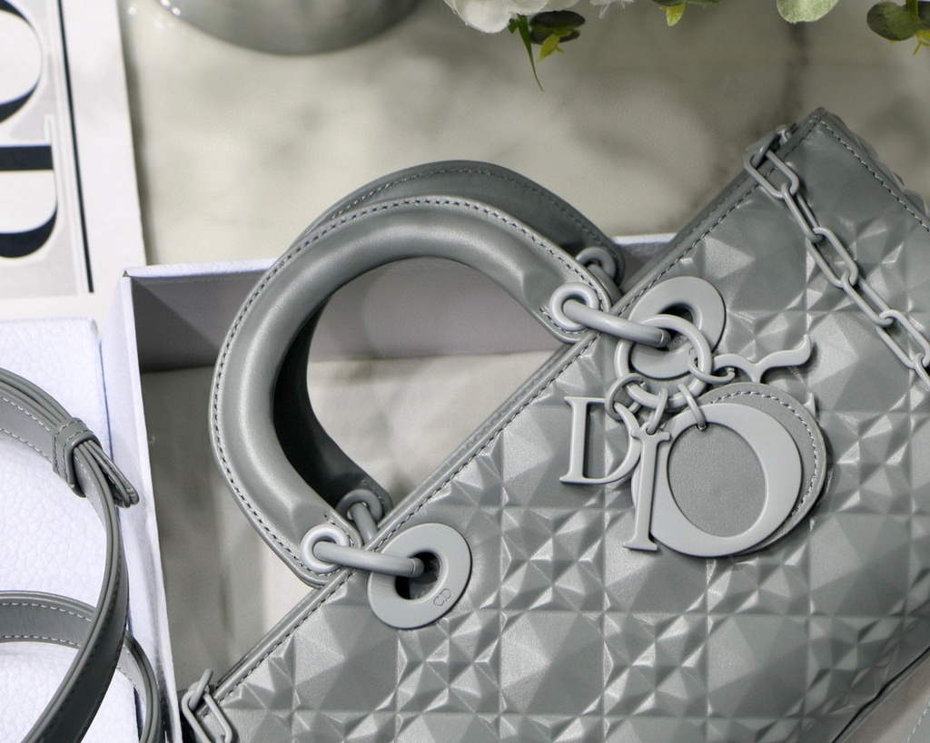 Dior M0540 Lady D-joy Bag Grey Cannage Calfskin
