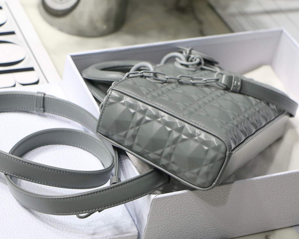 Dior M0540 Lady D-joy Bag Grey Cannage Calfskin