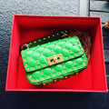 Valentino XW2B0123 Small Rockstud Spike Nappa Leather Bag Green - Default Title - View 1