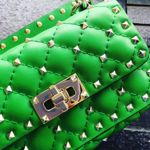 Valentino XW2B0123 Small Rockstud Spike Nappa Leather Bag Green - Default Title - View 3