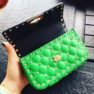 Valentino XW2B0123 Small Rockstud Spike Nappa Leather Bag Green - Default Title - View 7